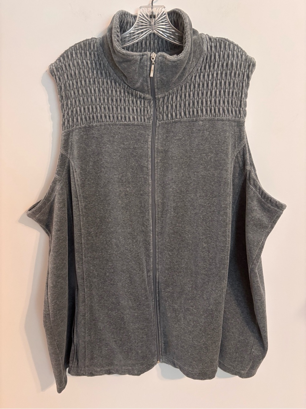 D & Co. Active EUC Gray Velour zip vest & pant Set - Picture 2 of 14